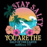 Tropical Stay Salty You Are The Salt Of The Earth Matthew 5 13 Drawstring Bag