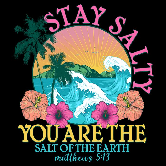 Tropical Stay Salty You Are The Salt Of The Earth Matthew 5 13 Drawstring Bag