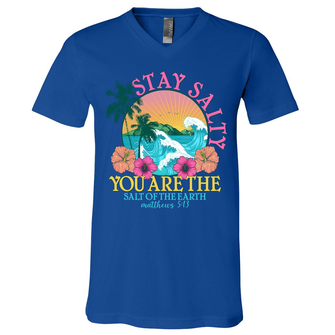 Tropical Stay Salty You Are The Salt Of The Earth Matthew 5 13 V-Neck T-Shirt