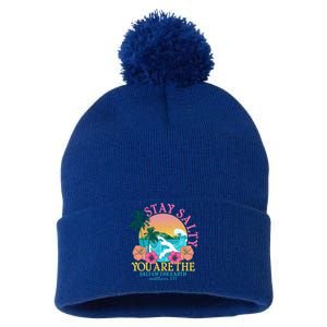 Tropical Stay Salty You Are The Salt Of The Earth Matthew 5 13 Pom Pom 12in Knit Beanie