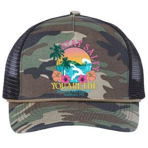 Tropical Stay Salty You Are The Salt Of The Earth Matthew 5 13 Retro Rope Trucker Hat Cap