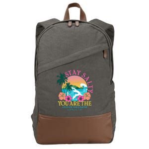 Tropical Stay Salty You Are The Salt Of The Earth Matthew 5 13 Cotton Canvas Backpack