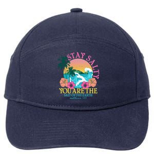 Tropical Stay Salty You Are The Salt Of The Earth Matthew 5 13 7-Panel Snapback Hat