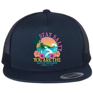 Tropical Stay Salty You Are The Salt Of The Earth Matthew 5 13 Flat Bill Trucker Hat