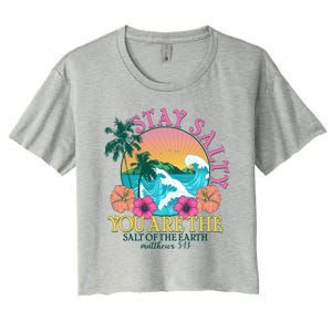 Tropical Stay Salty You Are The Salt Of The Earth Matthew 5 13 Women's Crop Top Tee