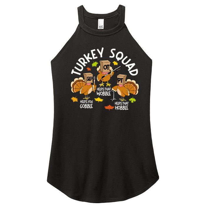 Turkey Squad Slp Ot Pt Therapy Team Fall Thanksgiving Women's Perfect Tri Rocker Tank