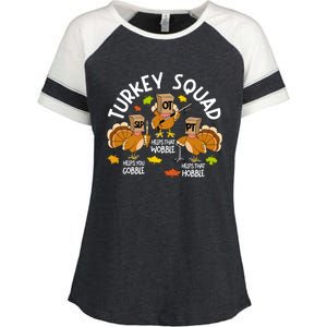 Turkey Squad Slp Ot Pt Therapy Team Fall Thanksgiving Enza Ladies Jersey Colorblock Tee