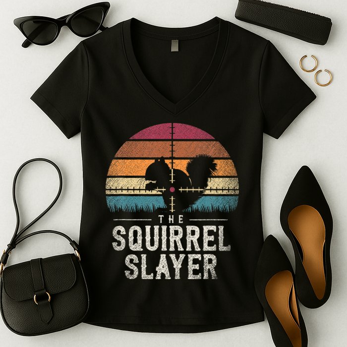 The Squirrel S.L.A.Y.E.R Squirrel Women's V-Neck T-Shirt