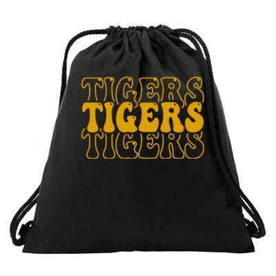 Tigers School Sports Fan Team Spirit Mascot Cute Drawstring Bag