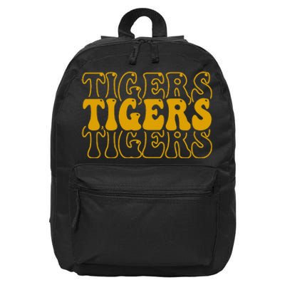 Tigers School Sports Fan Team Spirit Mascot Cute 16 in Basic Backpack