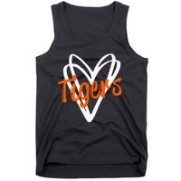 Tigers School Sports Fan Team Spirit Mascot Cute Heart Gift Tank Top