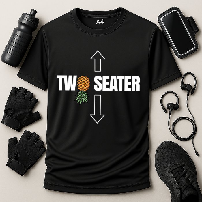Two Seater Swinger Pineapple Funny Cooling Performance Crew T-Shirt