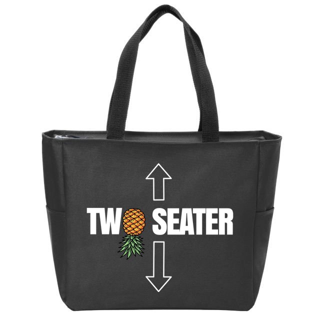 Two Seater Swinger Pineapple Funny Zip Tote Bag