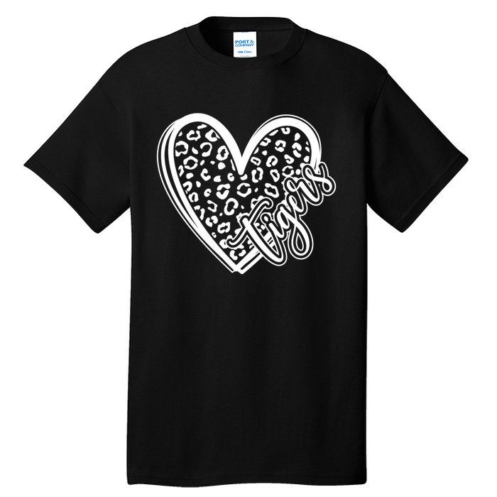 Tigers School Sports Fan Team Spirit Mascot Cute Heart Gift Tall T-Shirt