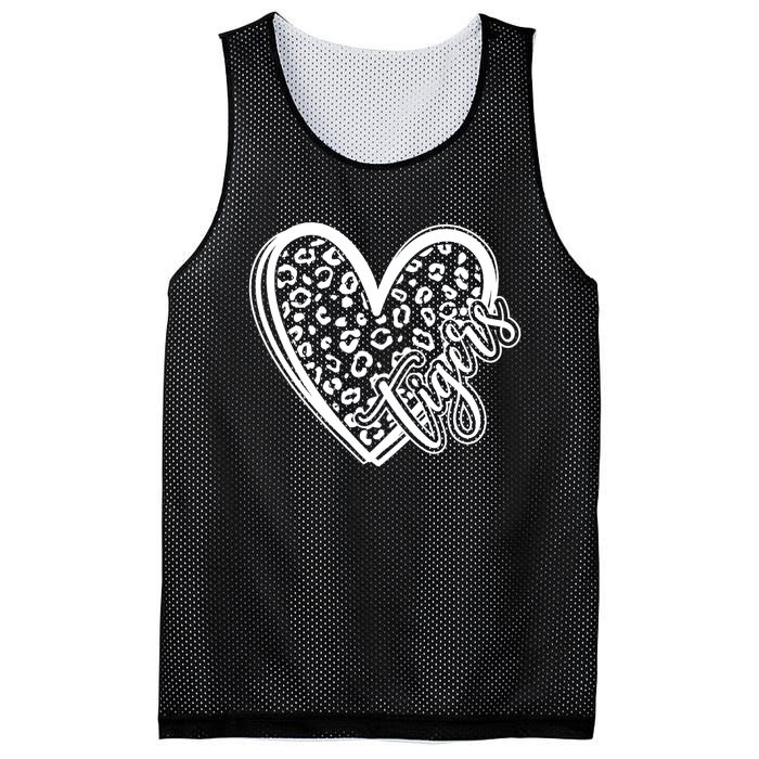 Tigers School Sports Fan Team Spirit Mascot Cute Heart Gift Mesh Reversible Basketball Jersey Tank