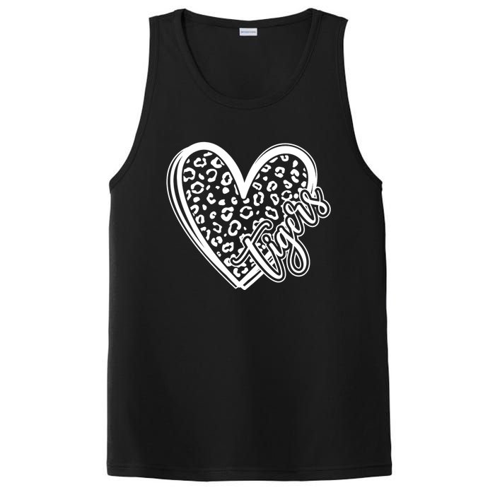 Tigers School Sports Fan Team Spirit Mascot Cute Heart Gift PosiCharge Competitor Tank