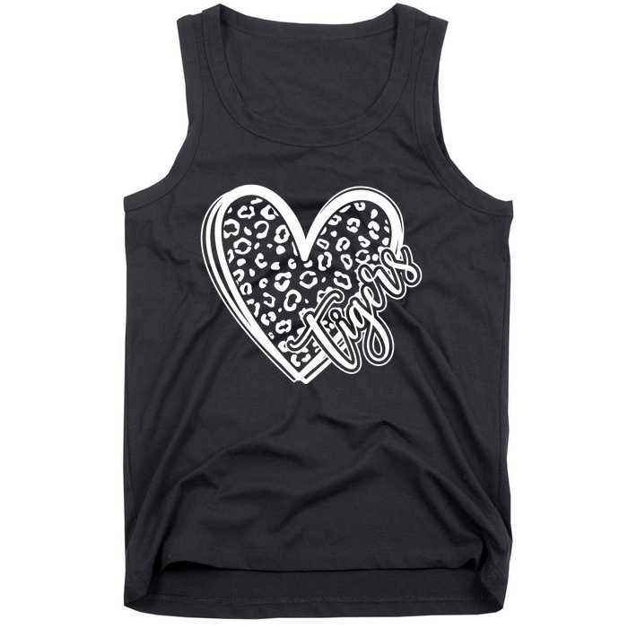 Tigers School Sports Fan Team Spirit Mascot Cute Heart Gift Tank Top