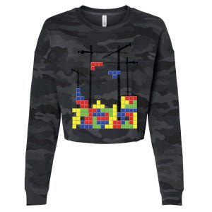 Tetris Skyline Cropped Pullover Crew