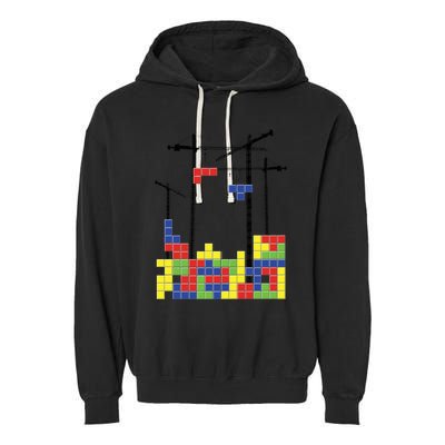 Tetris Skyline Garment-Dyed Fleece Hoodie