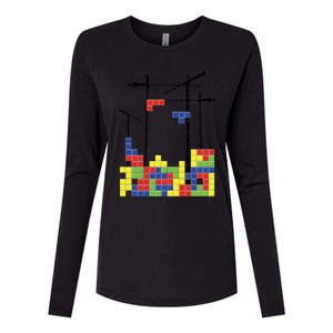 Tetris Skyline Womens Cotton Relaxed Long Sleeve T-Shirt