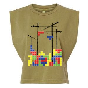 Tetris Skyline Garment-Dyed Women's Muscle Tee