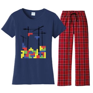 Tetris Skyline Women's Flannel Pajama Set