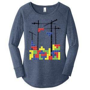 Tetris Skyline Women's Perfect Tri Tunic Long Sleeve Shirt