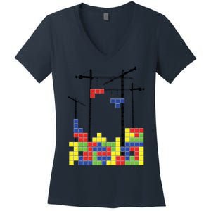 Tetris Skyline Women's V-Neck T-Shirt