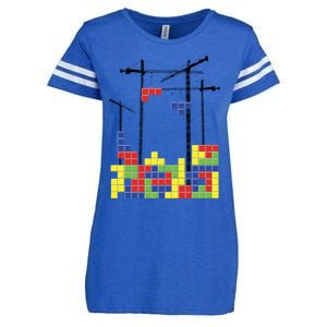 Tetris Skyline Enza Ladies Jersey Football T-Shirt