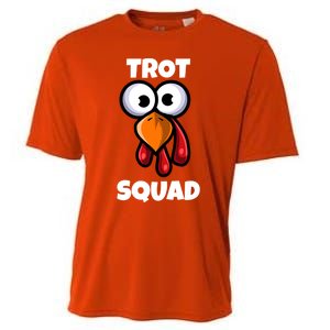 Trot Squad Thanksgiving Day Funny Turkey Face Running Funny Gift Cooling Performance Crew T-Shirt