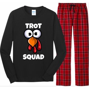 Trot Squad Thanksgiving Day Funny Turkey Face Running Funny Gift Long Sleeve Pajama Set