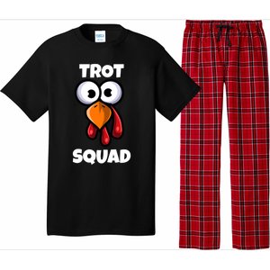 Trot Squad Thanksgiving Day Funny Turkey Face Running Funny Gift Pajama Set