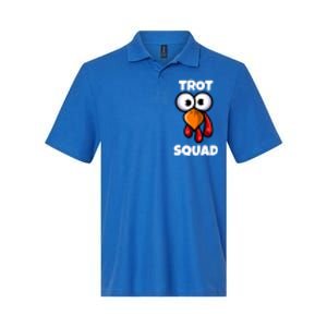 Trot Squad Thanksgiving Day Funny Turkey Face Running Funny Gift Softstyle Adult Sport Polo