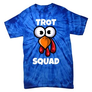 Trot Squad Thanksgiving Day Funny Turkey Face Running Funny Gift Tie-Dye T-Shirt