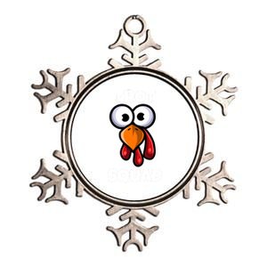 Trot Squad Thanksgiving Day Funny Turkey Face Running Funny Gift Metallic Star Ornament