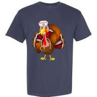 Thanksgiving Scrub Tops Wo Turkey Nurse Holiday Nursing Garment-Dyed Heavyweight T-Shirt