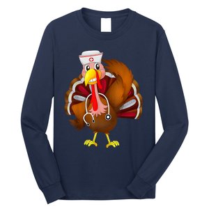 Thanksgiving Scrub Tops Wo Turkey Nurse Holiday Nursing Long Sleeve Shirt