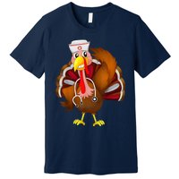 Thanksgiving Scrub Tops Wo Turkey Nurse Holiday Nursing Premium T-Shirt