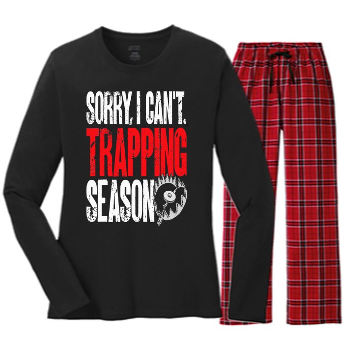 Trapping Season Trap Hunting Trapper Women's Long Sleeve Flannel Pajama Set 