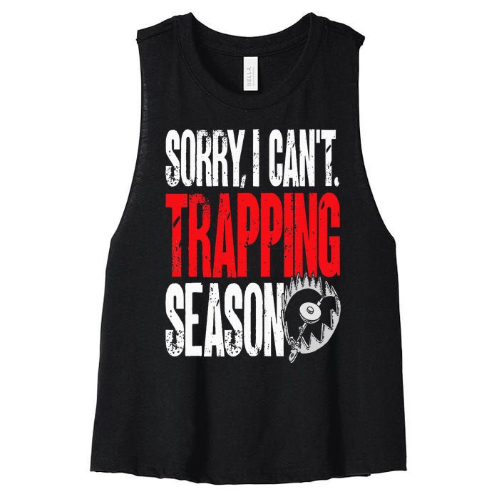 Trapping Season Trap Hunting Trapper Women's Racerback Cropped Tank