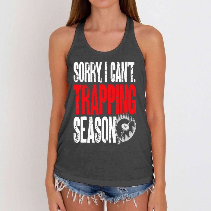 Trapping Season Trap Hunting Trapper Women's Knotted Racerback Tank