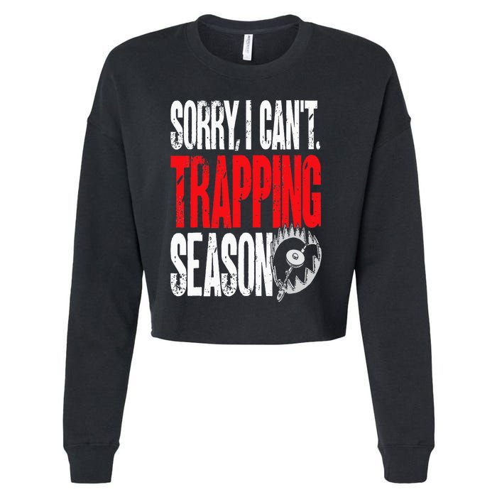 Trapping Season Trap Hunting Trapper Cropped Pullover Crew