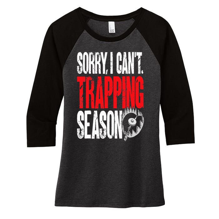 Trapping Season Trap Hunting Trapper Women's Tri-Blend 3/4-Sleeve Raglan Shirt