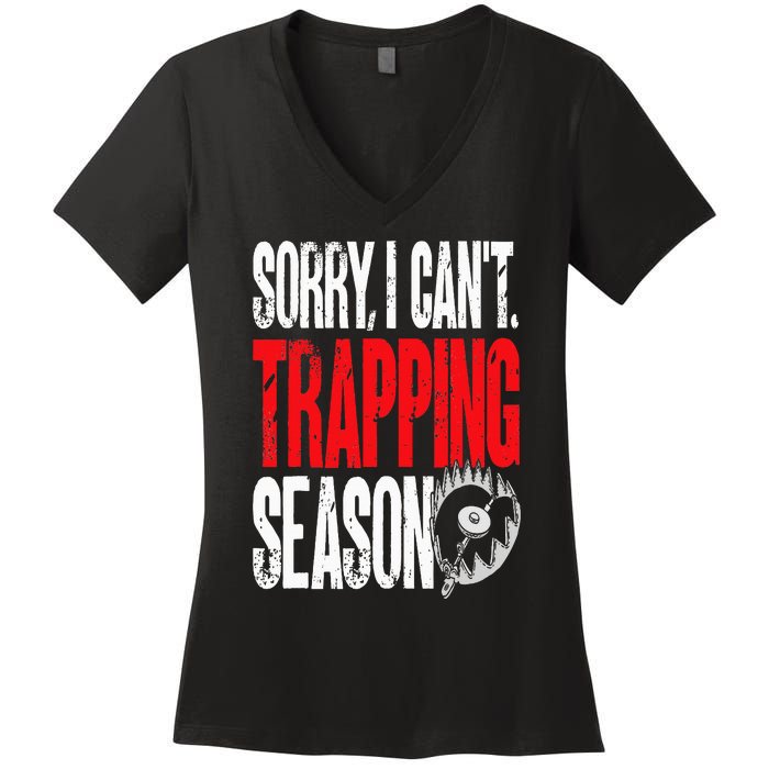 Trapping Season Trap Hunting Trapper Women's V-Neck T-Shirt