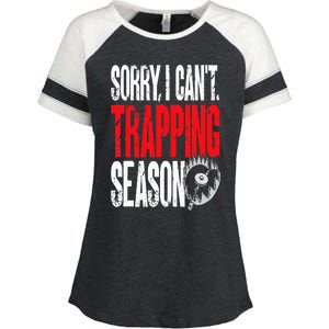 Trapping Season Trap Hunting Trapper Enza Ladies Jersey Colorblock Tee