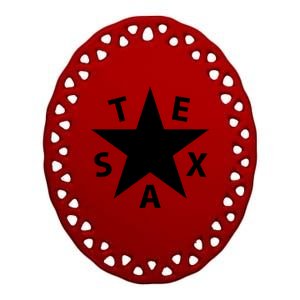 Texas Star Ceramic Oval Ornament