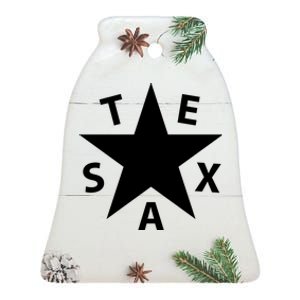 Texas Star Ceramic Bell Ornament