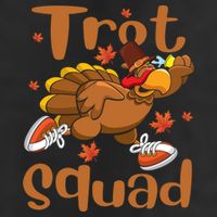 Trot Squad Thanksgiving Turkey Funny Running Turkey Lover Gift 7 Panel Mesh Trucker Snapback Hat