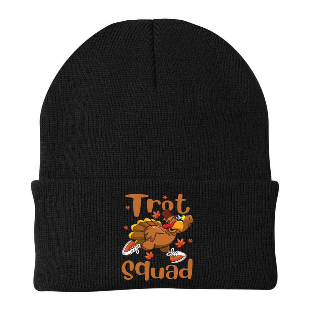 Trot Squad Thanksgiving Turkey Funny Running Turkey Lover Gift Beanie