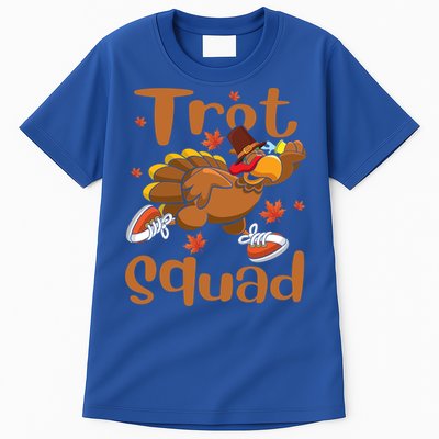 Trot Squad Thanksgiving Turkey Funny Running Turkey Lover Gift Tall T-Shirt